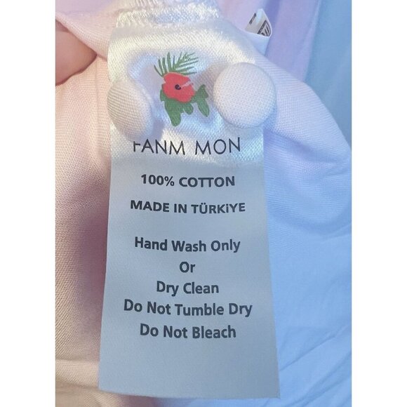 FANM MON Demre Linen Embroidered Maxi Dress Medium Ruffle Sleeve - Picture 8 of 8